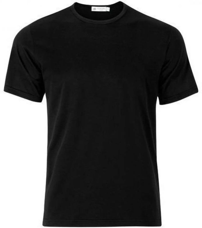 Mens Black Round Neck T Shirt