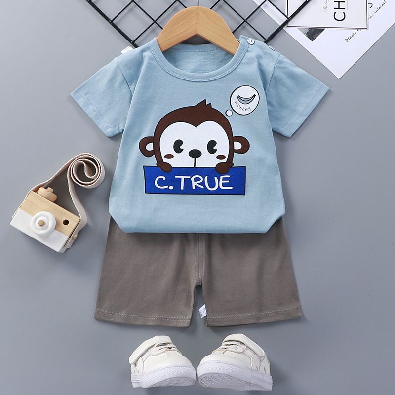 Toddler Baby Boy Printed T Shirt & Shorts Set