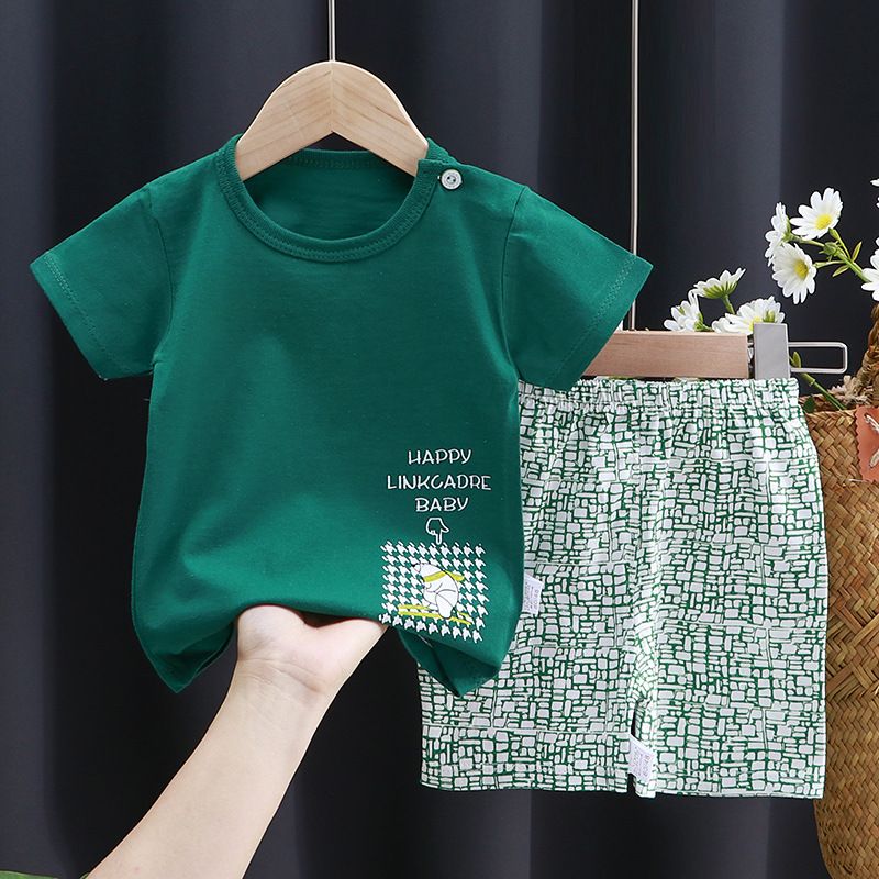 Toddler Baby Boy Printed T Shirt & Shorts Set