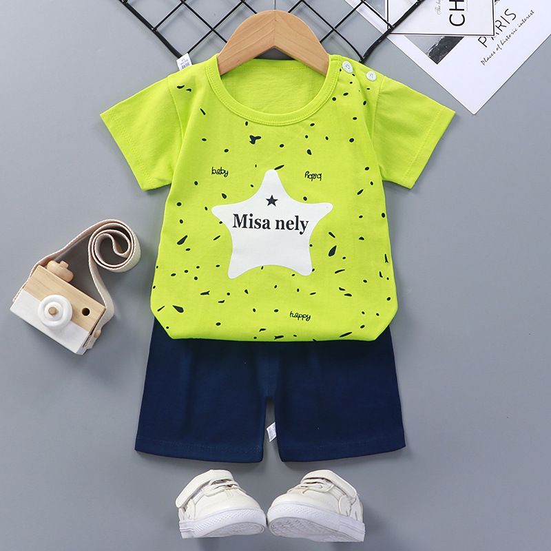 Toddler Baby Boy Printed T Shirt & Shorts Set