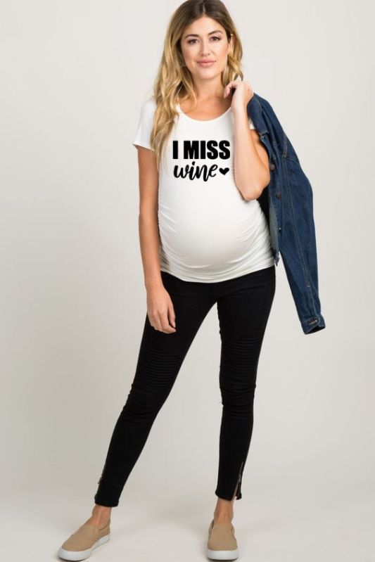 Ladies Printed Maternity T Shirt