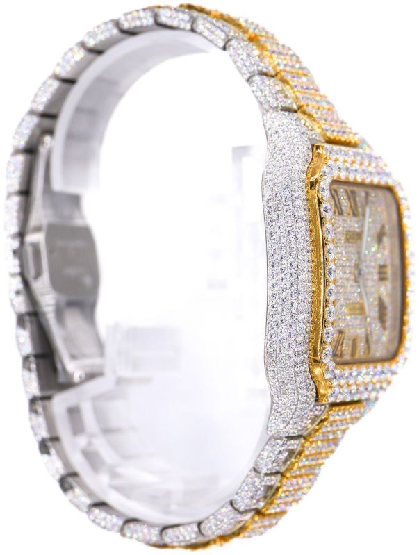 Automatic Luxury Cartier Diamond Watch, With Moissanite Diamond