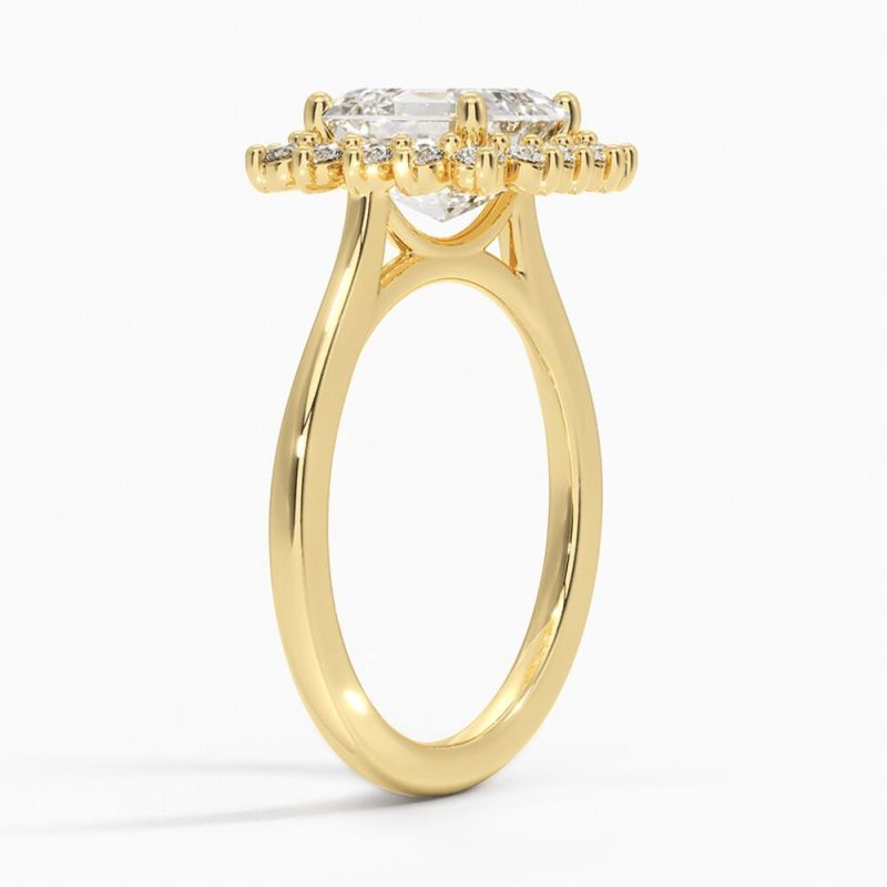 Asscher Cut Solitaire Diamond Wedding Ring