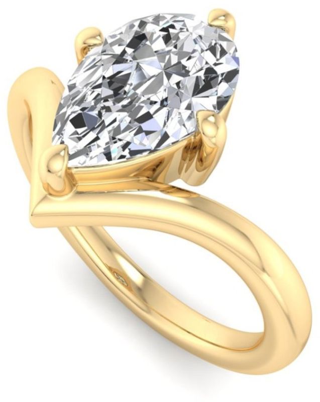 Yellow Gold Pear Cut Diamond Ring