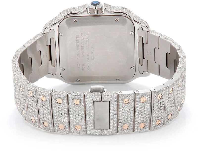 Cartier Arabic Dial With Diamond Studded Steel White &AMP;AMP; Yellow Gold Plated Arabic Men Watch