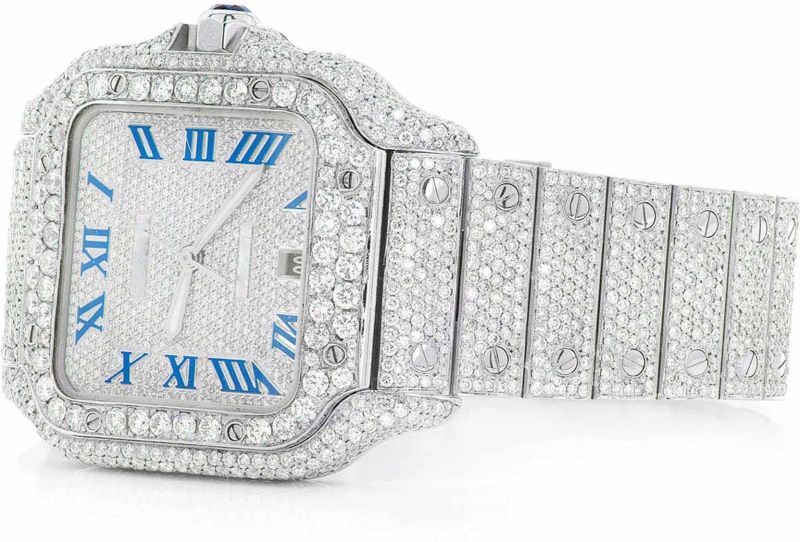 Cartier Skeleton Diamond Stainless Steel Watch