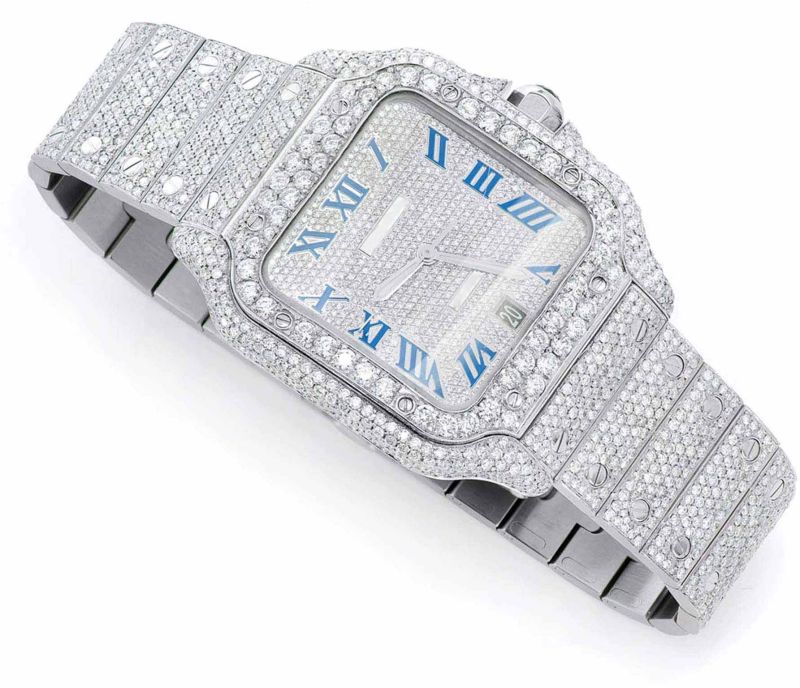 Cartier Skeleton Diamond Stainless Steel Watch