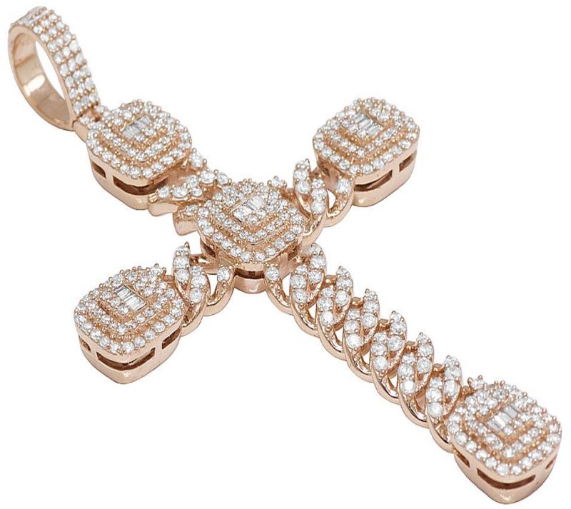 Cross Round Vvs Diamond Hip Hop Pendant