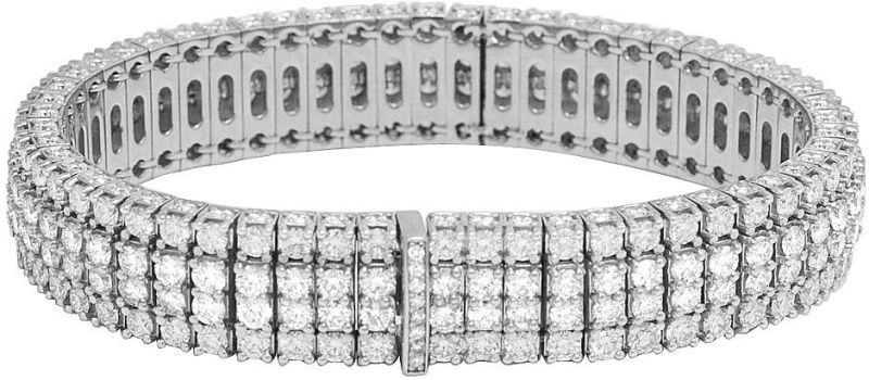 Diamond 14k White Gold Men\'s Tennis Bracelet