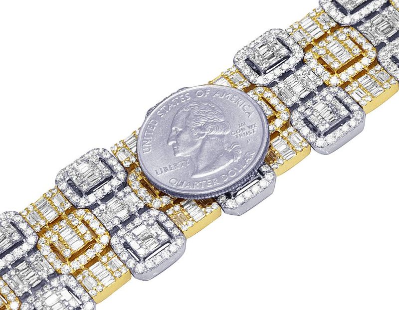 Luxurious Multi-tone Gold With Moissnite Diamond Bracelet 27.75ct