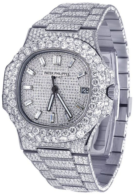 Patek Philippe Watch Round And Baguette Diamond For Men