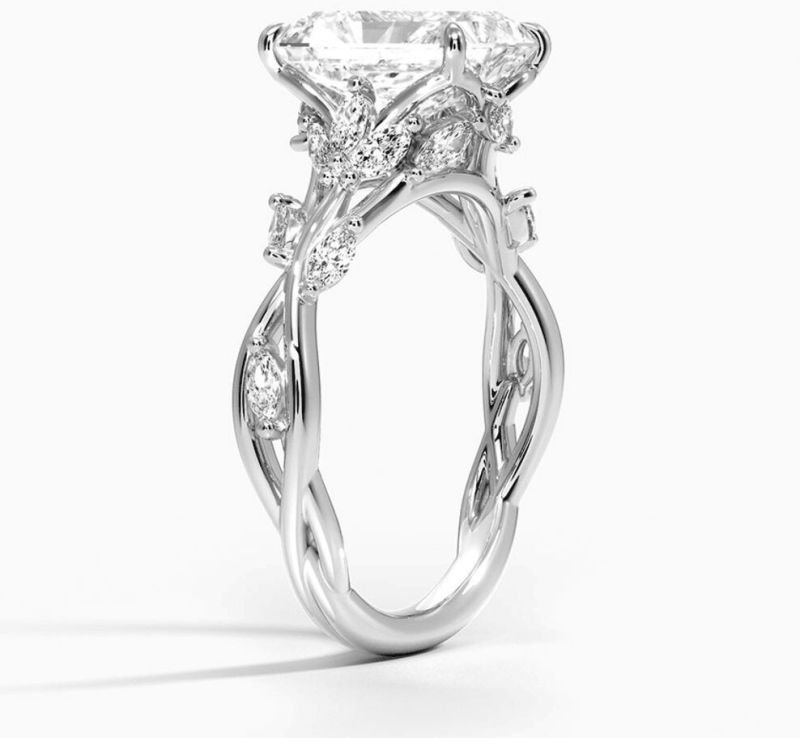 Radiant Solitaire Diamond Ring With Wedding Ring Party Wear Ring