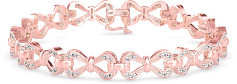 Round Diamond Vvs Elegant Design 18K White/yellow/rose Gold Bracelet