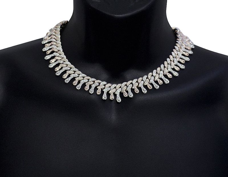 Yellow Gold-plated Sterling Silver Cuban Chain – 33.5 Carats Of VVS1 Moissanite Diamonds