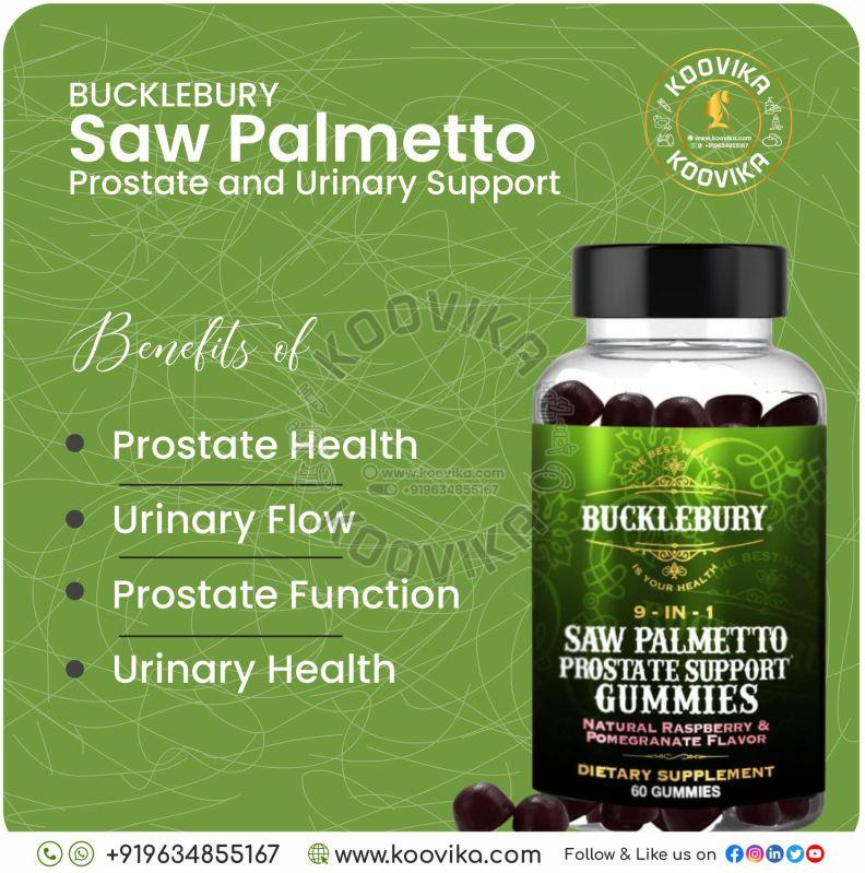 BUCKLEBURY 9-in-1 Saw Palmetto Gummies For Prostate and Urinary Support