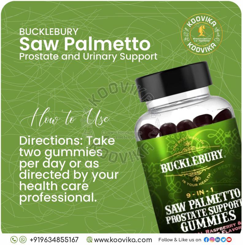 BUCKLEBURY 9-in-1 Saw Palmetto Gummies For Prostate and Urinary Support