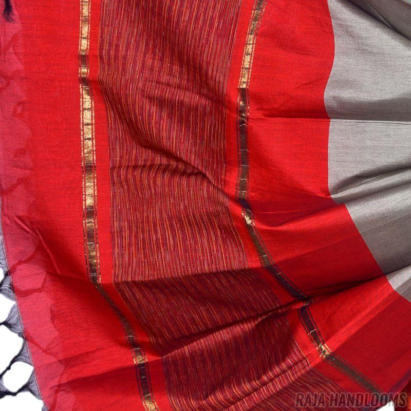 3PC Pochampally Ikat / Ikkat Handloom Cotton Silk Unstitched Dress Material Set for Women - DA015