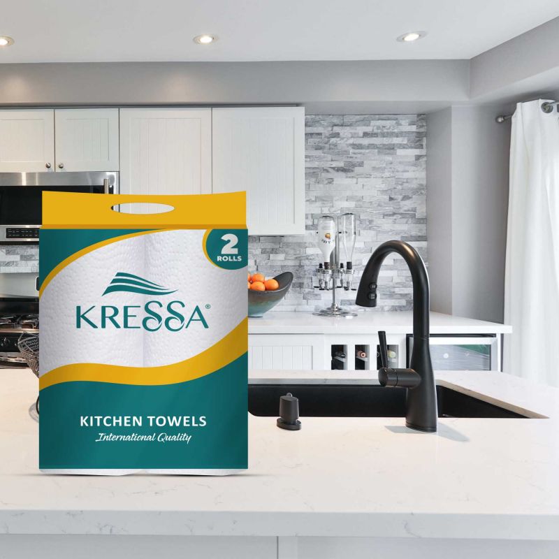 Kressa Kitchen Towel Roll 2in1 2 Ply 60 Pulls Per Roll-120 Pulls