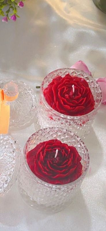 2 Pair Of Rose Scented Jar Candle