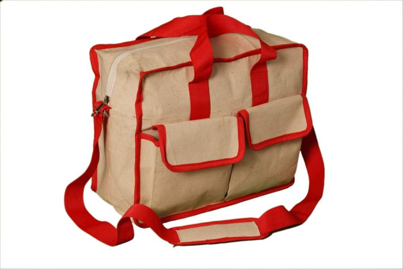 Pahal 4 Pocket Canvas White Tool Bag