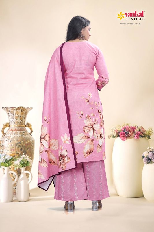 Ladies Pink Cotton Suit