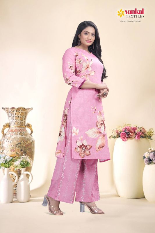 Ladies Pink Cotton Suit