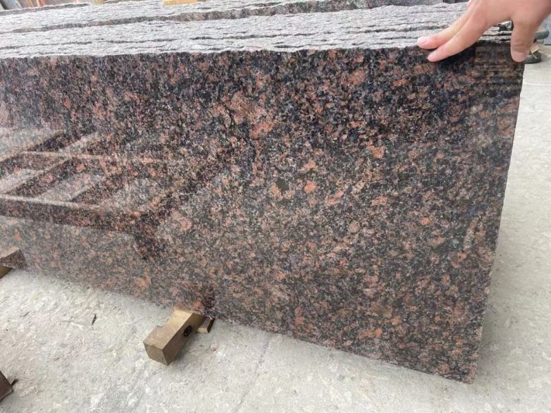Tan Brown Cutter Polished Granite Slabs For Commercial Purpose