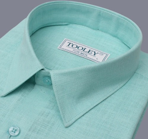 Formal Saga Green Party Wear Linen Shirt