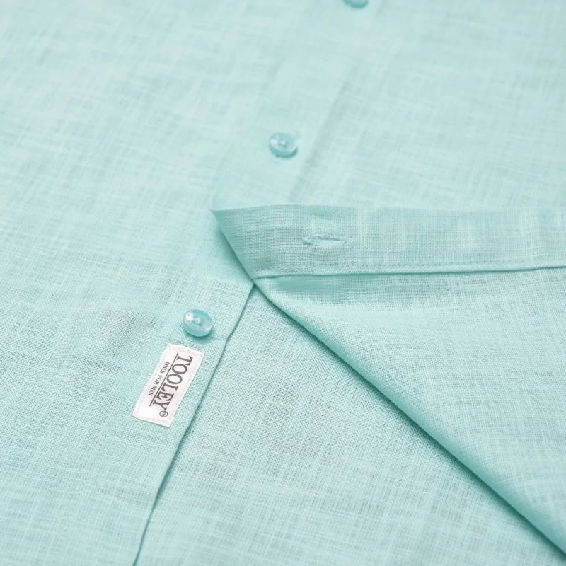 Formal Saga Green Party Wear Linen Shirt