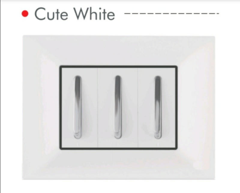 Hosper RCT06 8 M Cute White Modular Switch Cover Plate