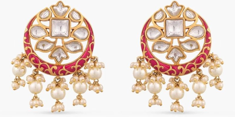 Chandni Enamel Silver Earrings