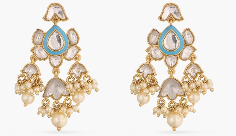 Eila Jadau Pearl Silver Earrings