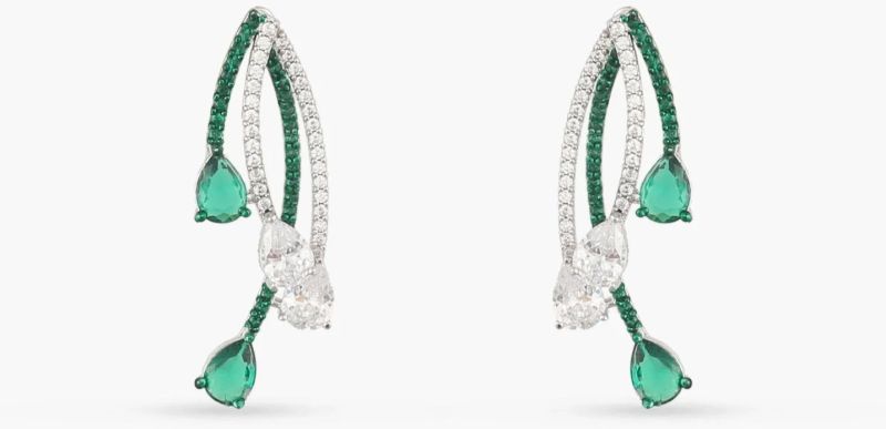 Emeraude Radiant Silver Jacket Earrings