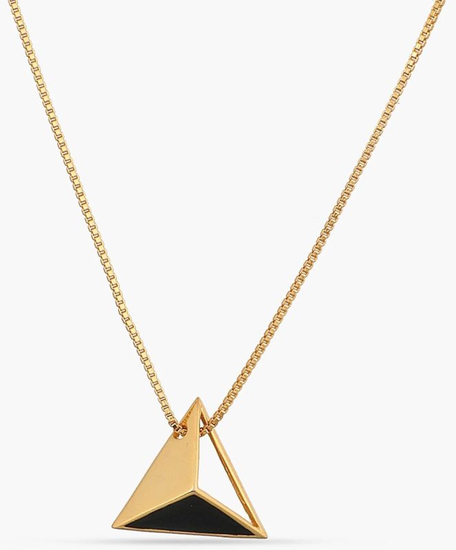 Pyramid Minimal Silver Pendant Necklace