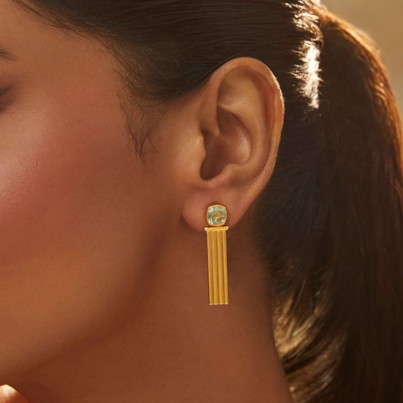 Dune Gold Plated Silver Drop Earrings