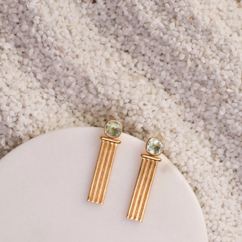 Dune Gold Plated Silver Drop Earrings