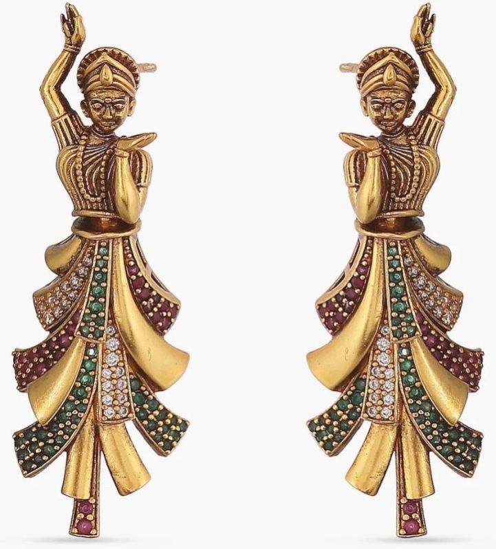 Sparkling Dancing Lady Cz Antique Earrings