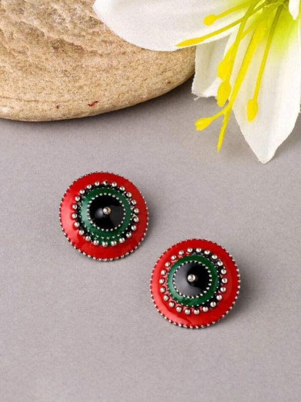 Oxidised Meenakari Enameling Earrings For Women and Girls