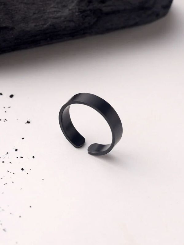 Stainless Steel Black Band Ring For Men