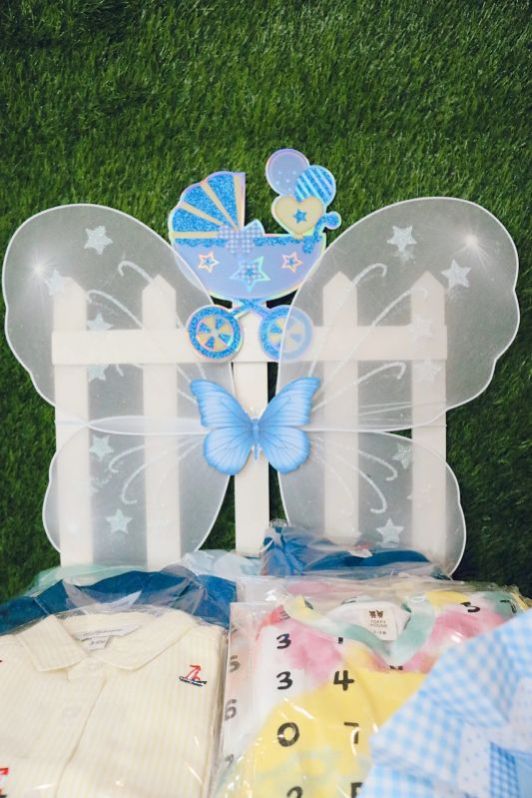 Painted White Fencing Tray Baby Trousseau Gift Hamper