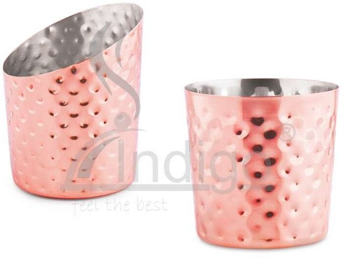 SS Copper Hammered French Fry Cup