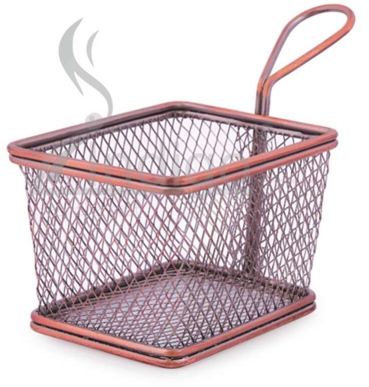 SS Mini Serving Rectangle  Antique  Basket