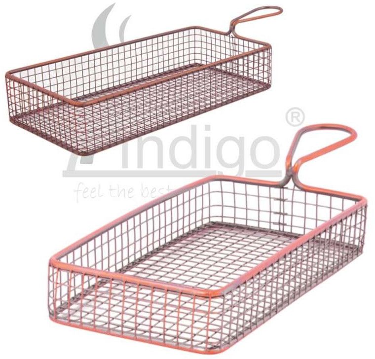 Mini SS  Serving  Rectangle Antique Basket