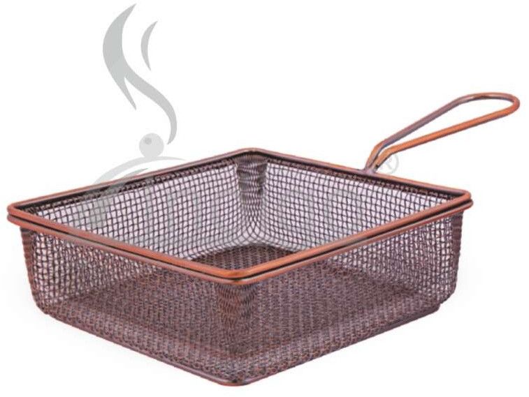 SS Mini Serving Square  Antique Basket