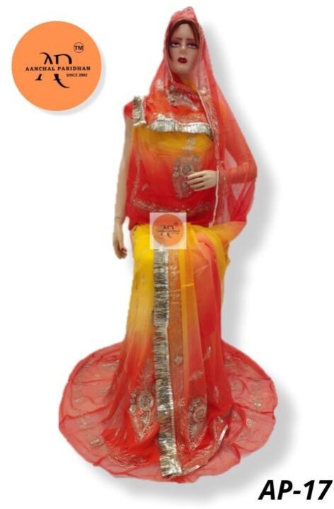 Aanchal Paridhan Rajasthani Rajputi Pure Poshak (orange-yellow)