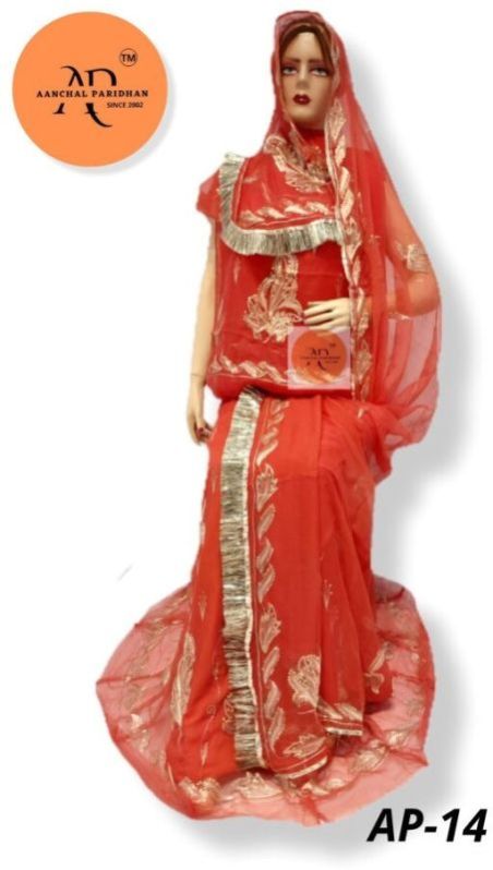 Aanchal Paridhan Rajasthani Rajputi Pure Poshak (Orange)