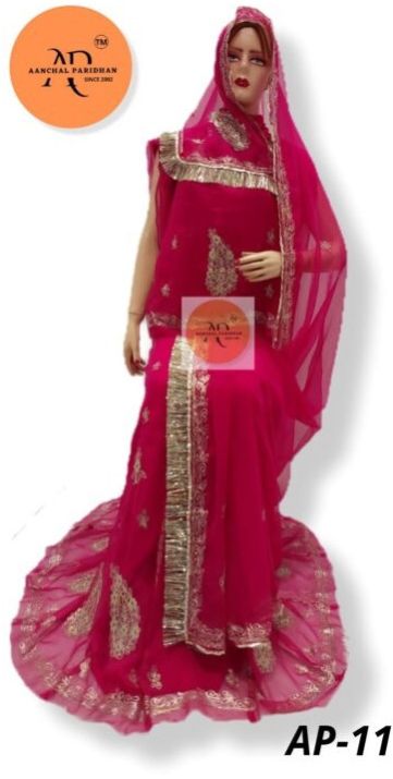 Rajasthani Rajputi Hamrahi Half Pure Poshak (dark-rani)