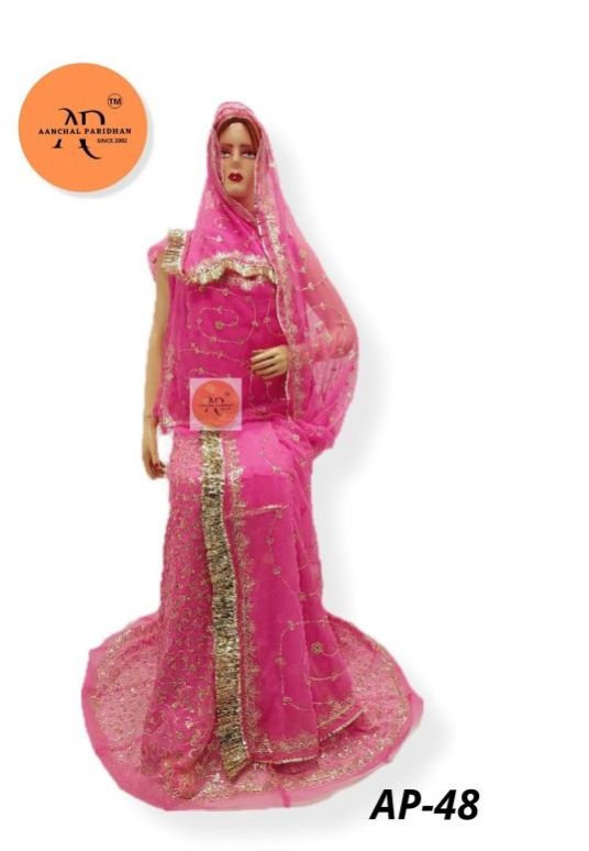 Rajasthani Rajputi Hamrahi Half Pure Poshak (Pink)