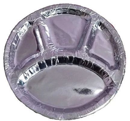 4 Compartment Silver Paper Plate