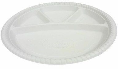 4 Compartment White Paper Plate